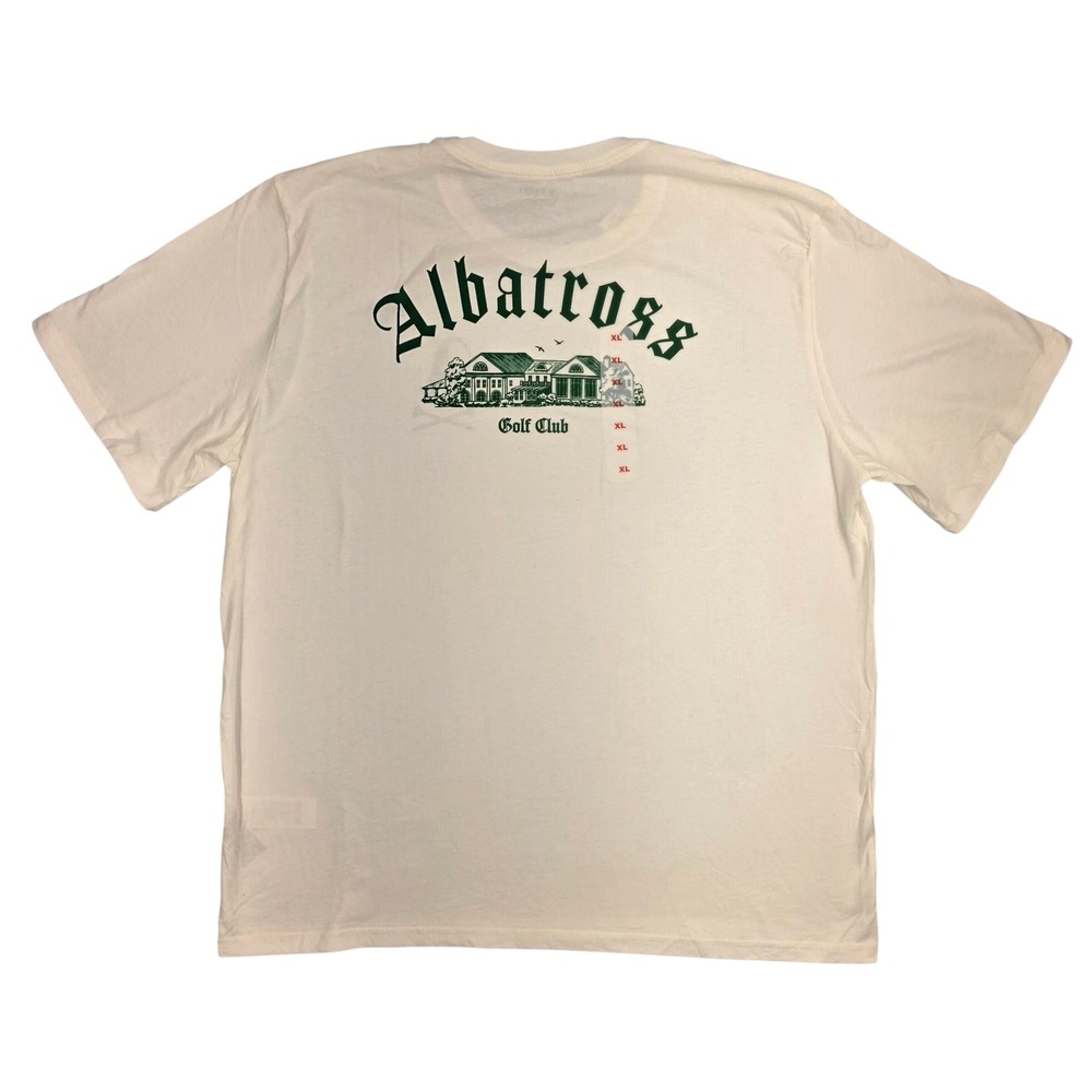 Old Navy Mens Albatross Golf Club Graphic T-Shirt XL Cream Soft-Washed 880945